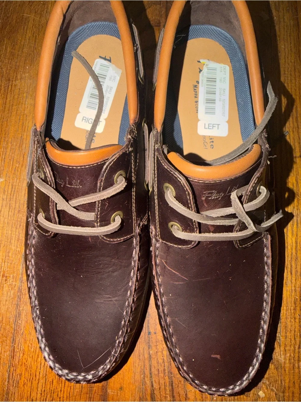 Flag LTD Men's Brown Leather Moccasin Boat Shoes 10.5-NEW